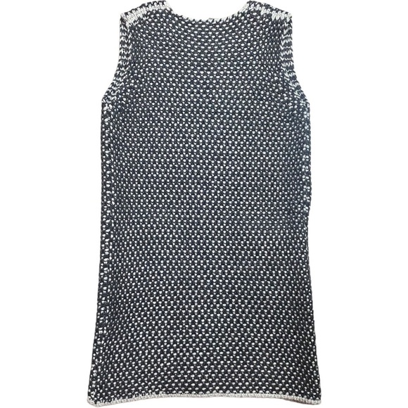 Cocogio Gray & White Crochet Knit Fringe Cardigan Sweater Made in Italy One Size - Picture 2 of 8